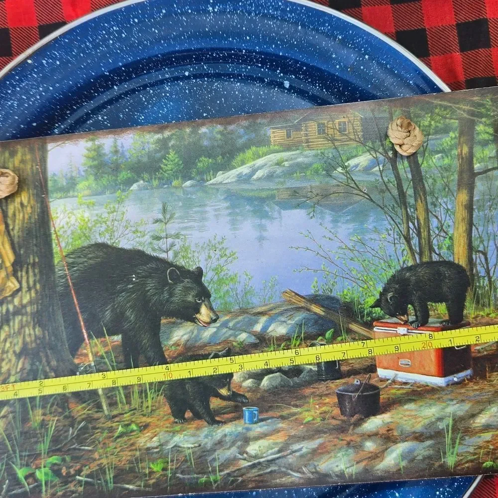 Canoe & Bear 8pc Rustic Cabin Decor Camping Party Decorations Resin Figurines